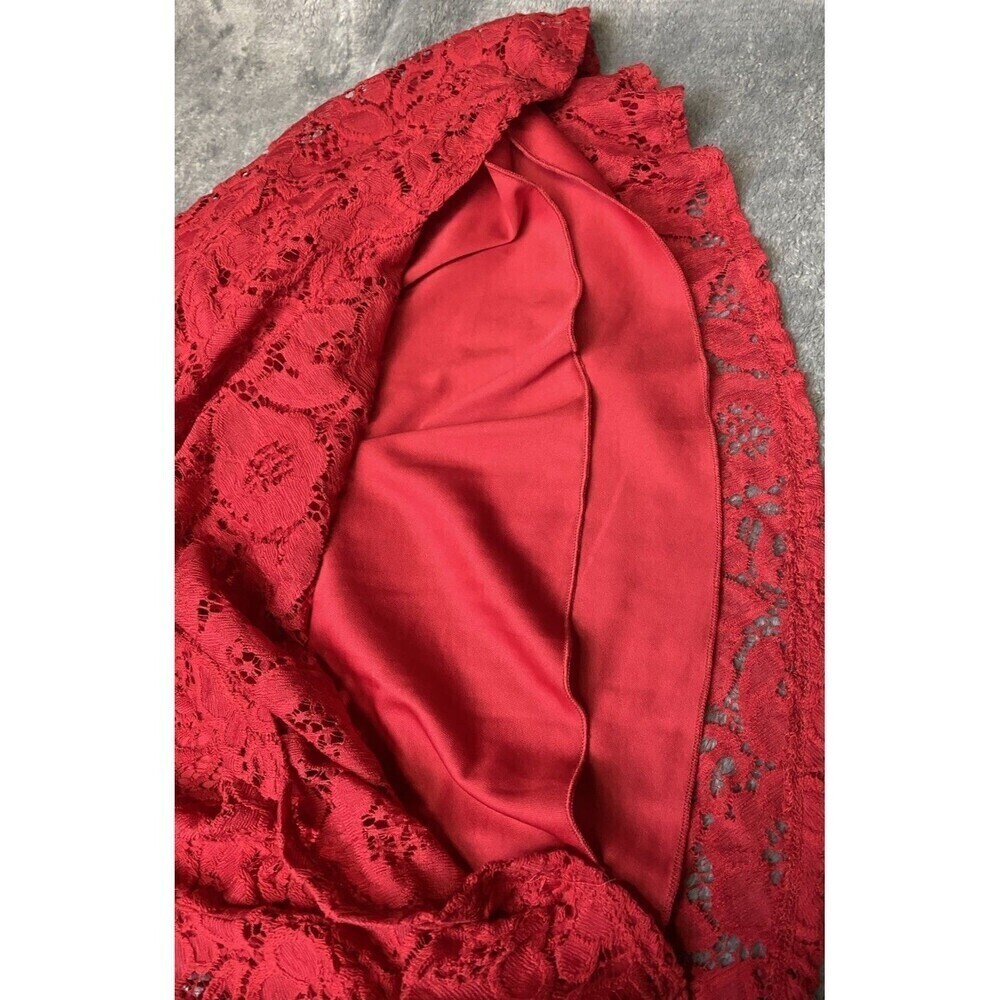 City Studio Juniors Fit & Flare Red Floral Lace Special Occasion Dress Size 11 - Picture 5 of 14